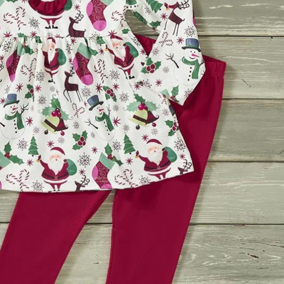 Christmas Family Holiday 2 Piece Pant Set by PETE + LUCY 6 6X NEW Santa - Picture 2 of 7